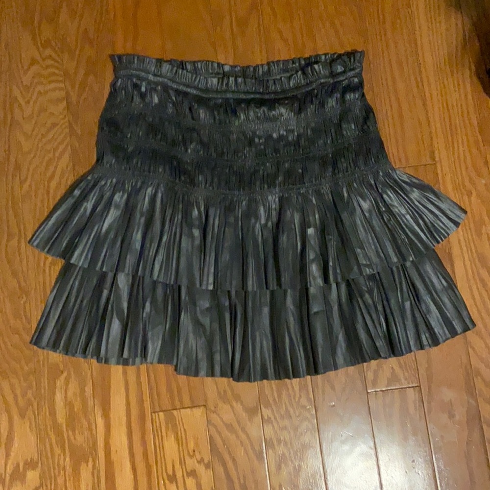 Metallic silver skirt